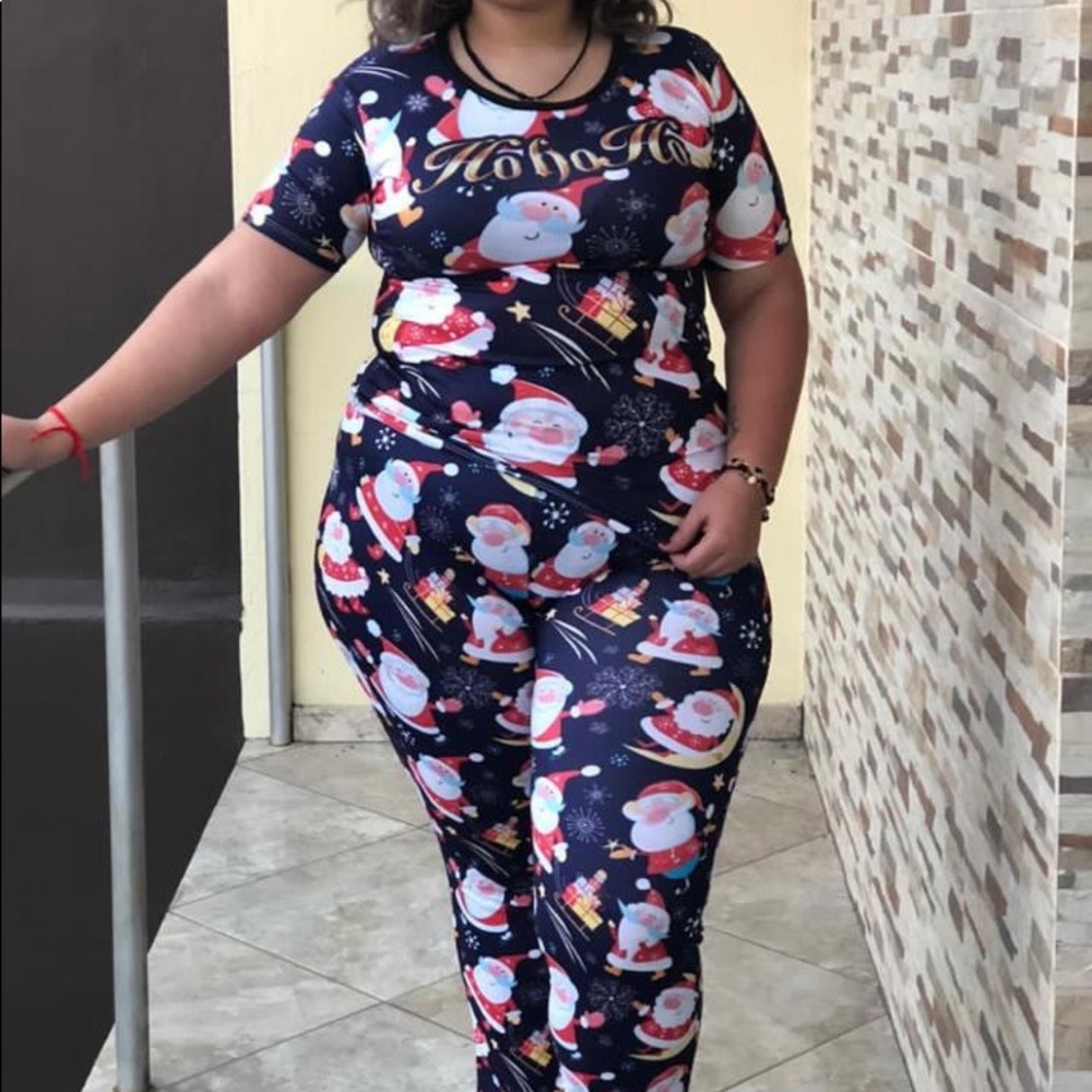xl christmas pajamas, soft peach skin fabric.  xl